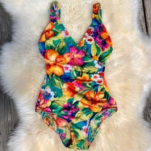 6 Vintage Lands’ End Tropic Floral Swim Suit